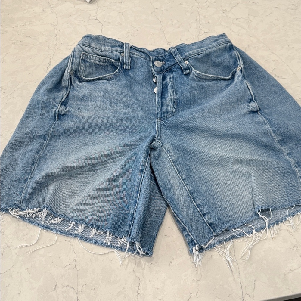 We the Free denim Boomerang crossover shorts